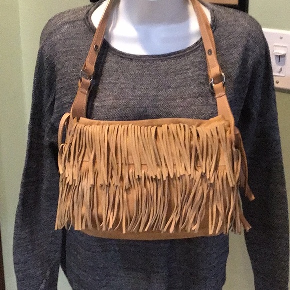 Vintage HOGAN SUEDE FRINGE-TRIMMED BAG - Picture 1 of 13